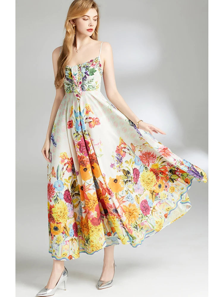 Romance in the Making Floral Spaghetti Strap Dress