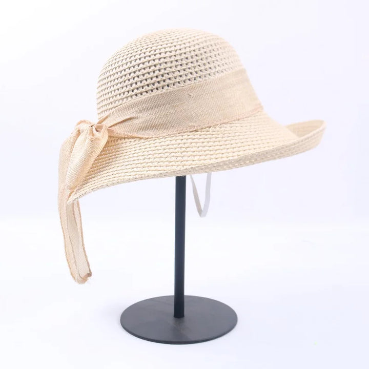 Elegant Bow Ribbon Panama Hat