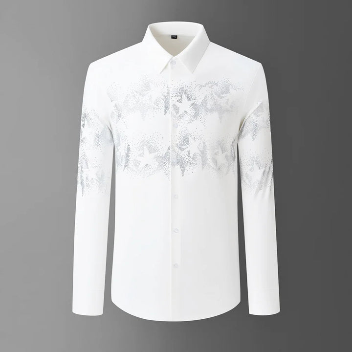 Modern Star Rhinestone Casual Shirt