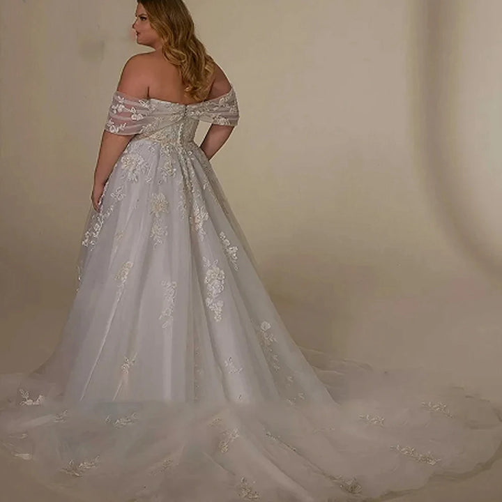 Lovely Off Shoulder A-Line Bridal Gown