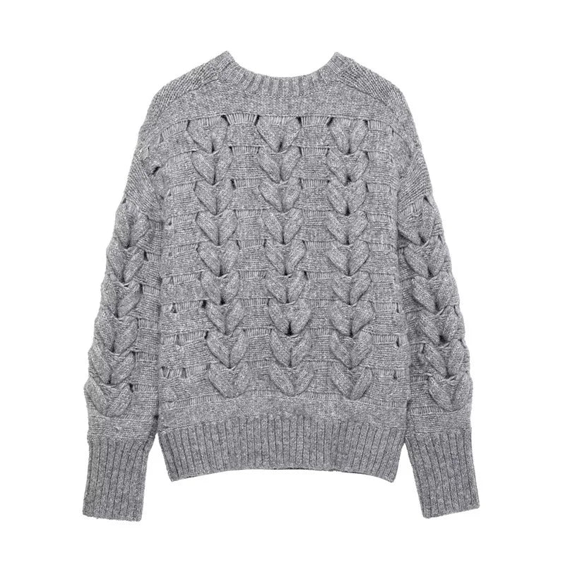Casual Twisted String Knit Sweater