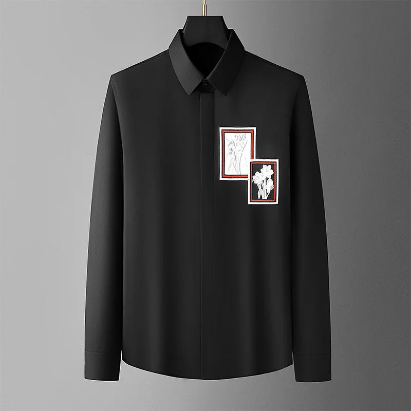 High-End Cotton Embroidered Shirt