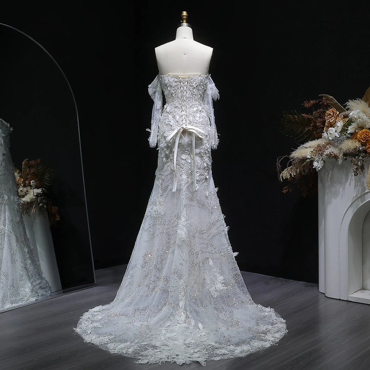 Modern Appliques Tulle Bridal Couture