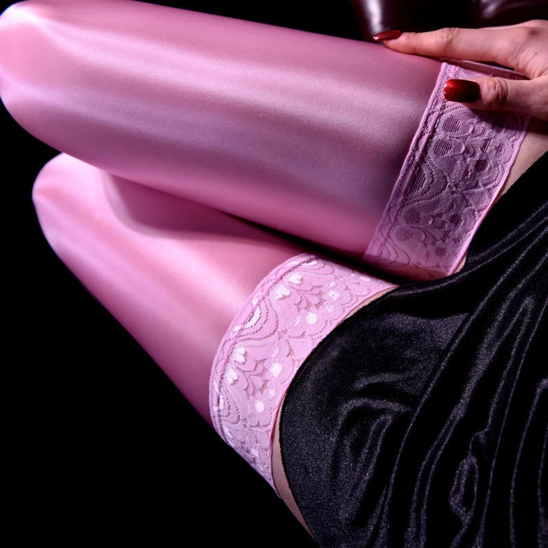 Glossy Silicone Hold Up Stockings