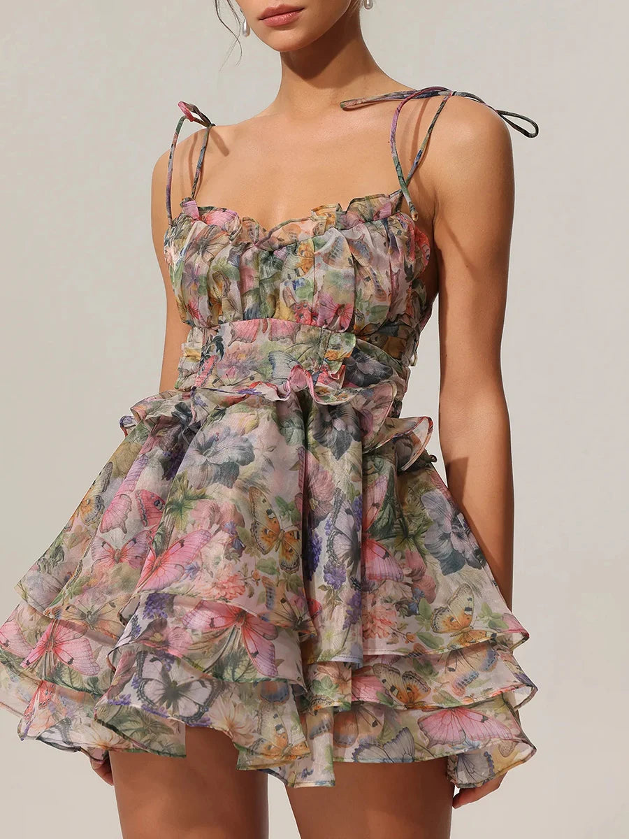 Fancy High Waist Mini Dress