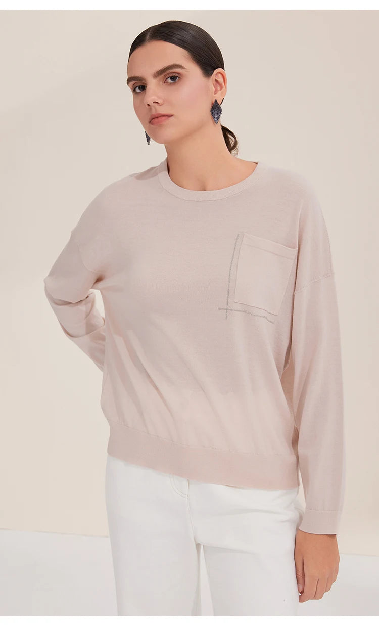 Casual Merino Wool Crew Neck Sweater