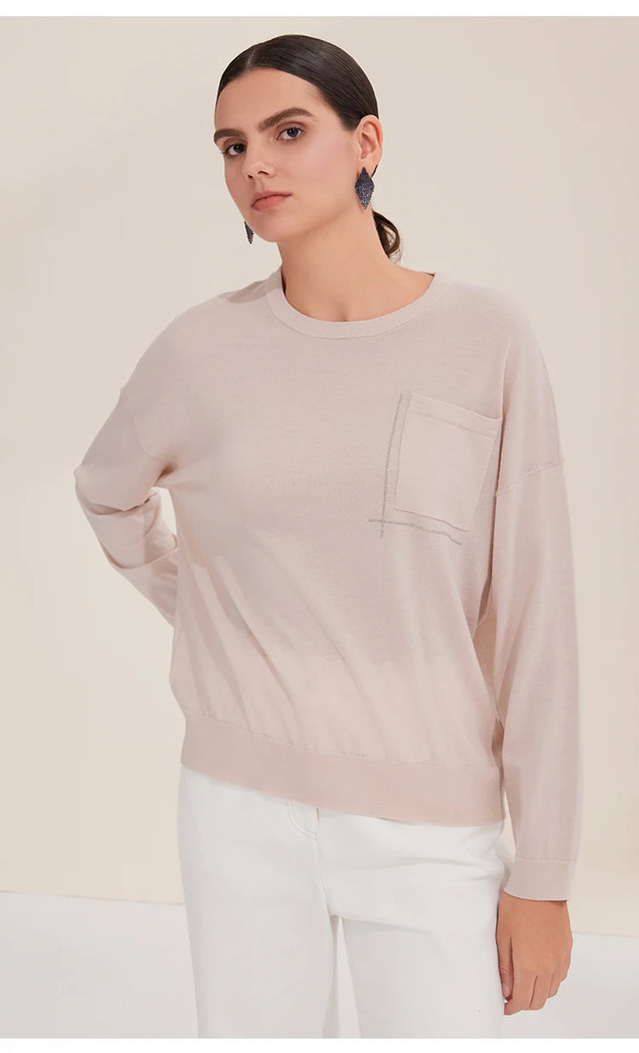 Casual Merino Wool Crew Neck Sweater
