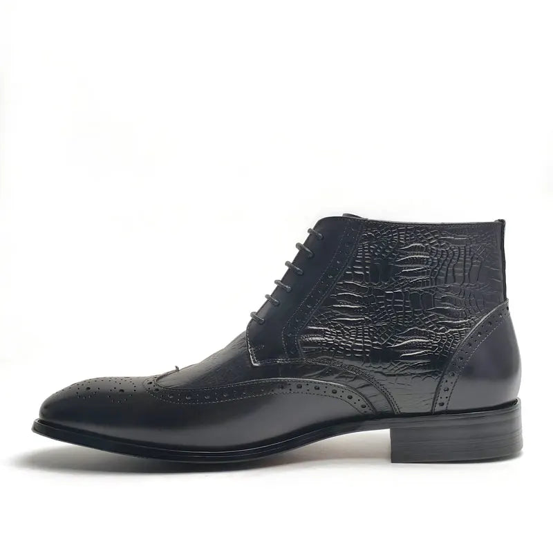 Comfortable Lace Up Black Leather Boots