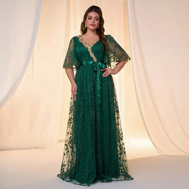 Stunning 3D Lace Long Formal Dress