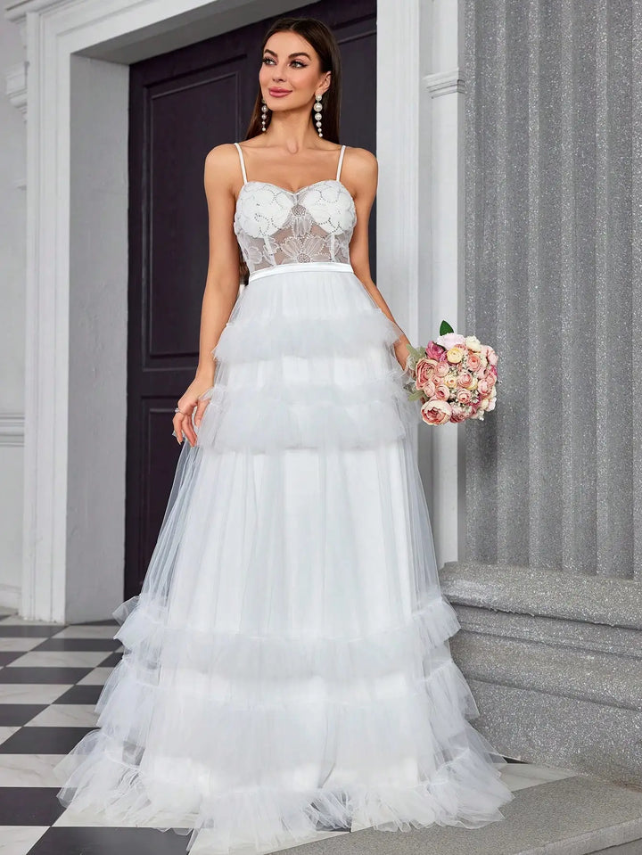 High-Quality Three-dimensional Embroidered Dress