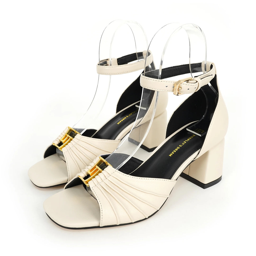 Luxury Open-Toed Square Heel Sandals