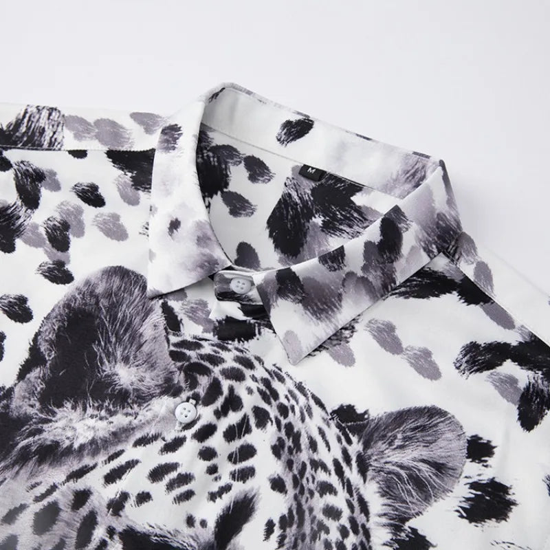 Trendy 3D Leopard Printed Casual Shirt