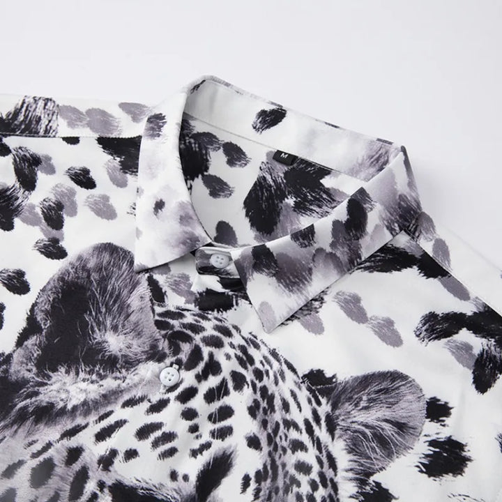Trendy 3D Leopard Printed Casual Shirt