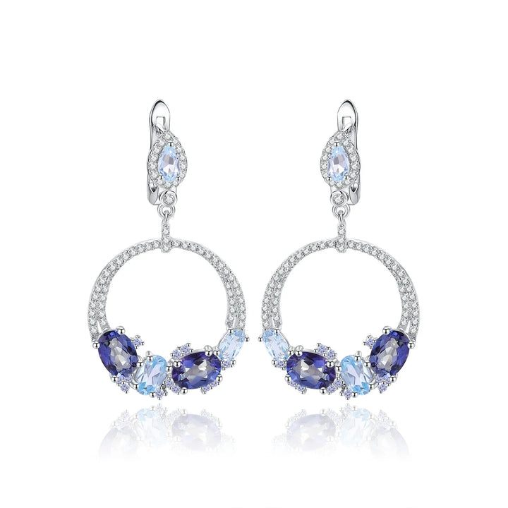 Shiny Topaz Statement Dangle Earrings