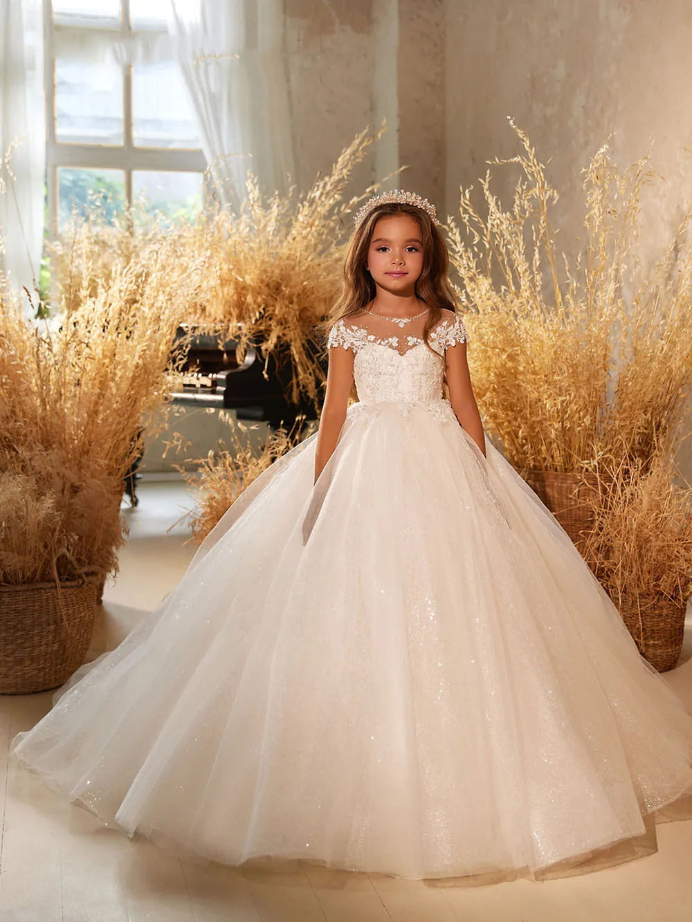 Shining Tulle Princess Ball Gown Dress