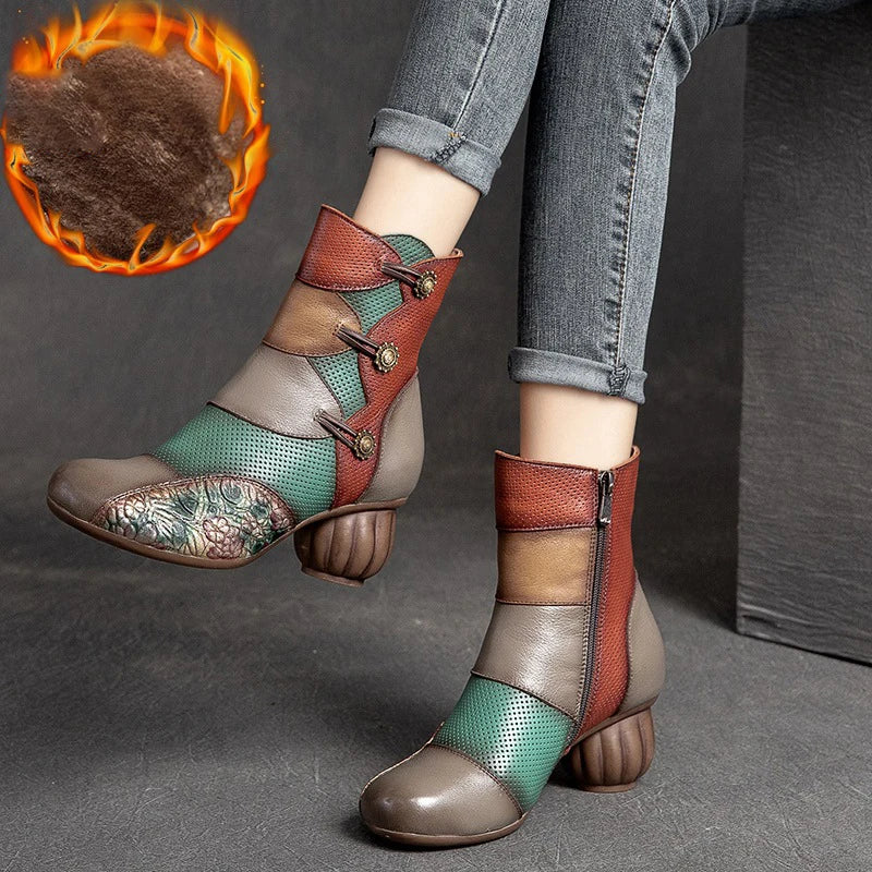 Ethnic Printed Ankle Boots