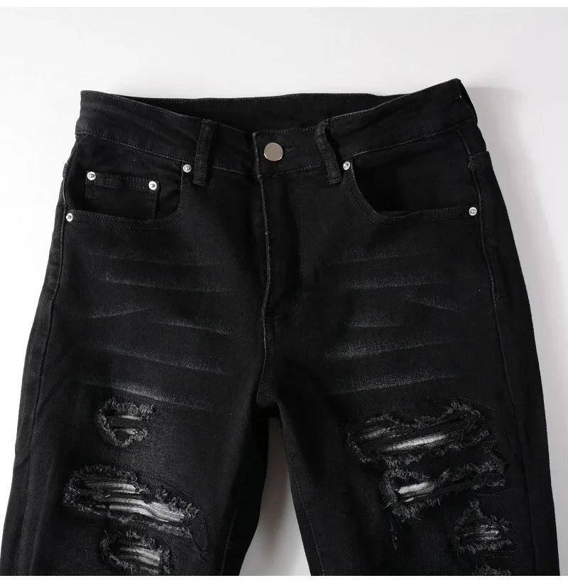 Elegant Skinny Tapered Stretch Denim Pants