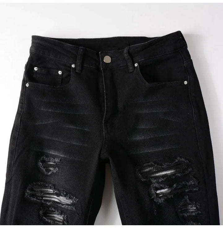 Elegant Skinny Tapered Stretch Denim Pants