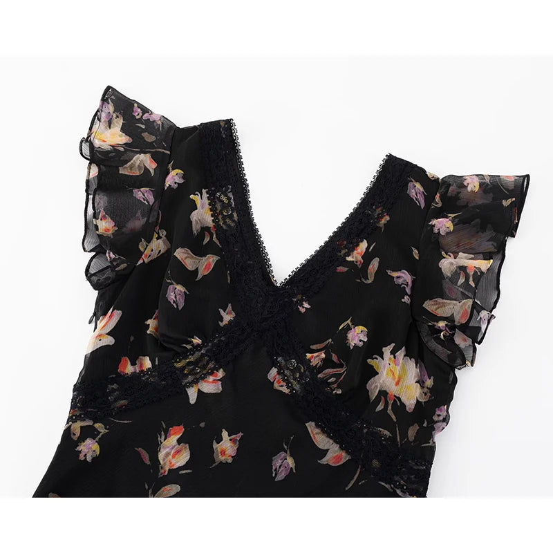 Beautiful Floral Print Midi Dress