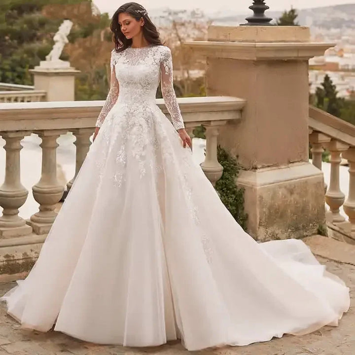 Elegant A-Line Wedding Gown