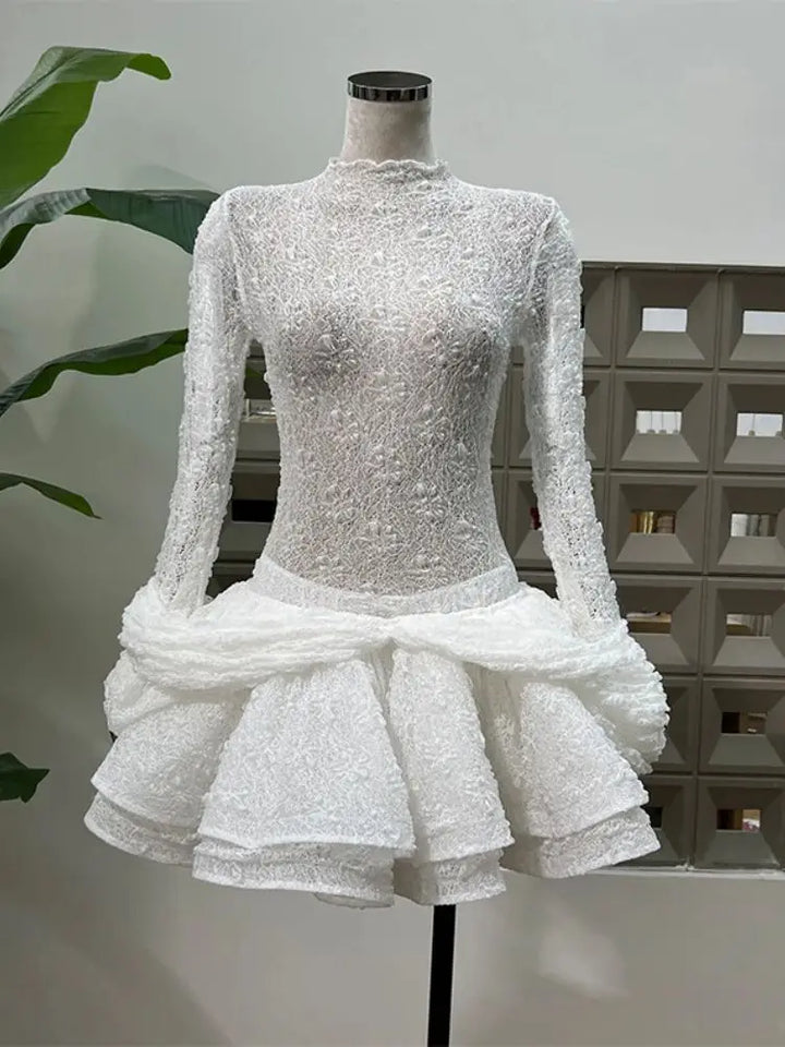 Sweet See Through Birthday Party Mini Dress