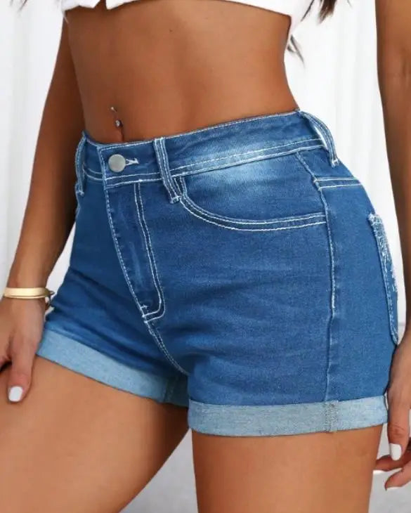 Lovely Embroidered Denim Shorts
