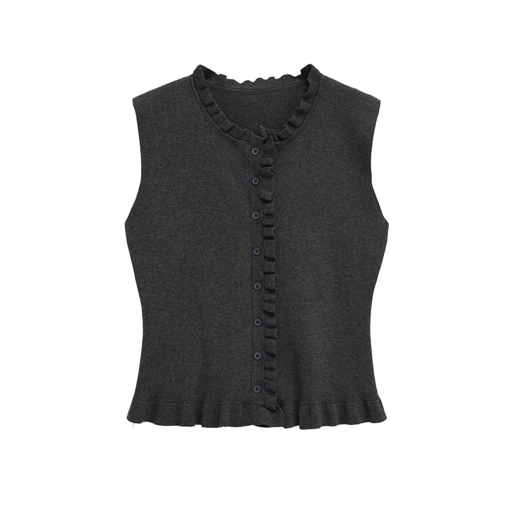 Stylish Soft Ruffled Knitted Vest