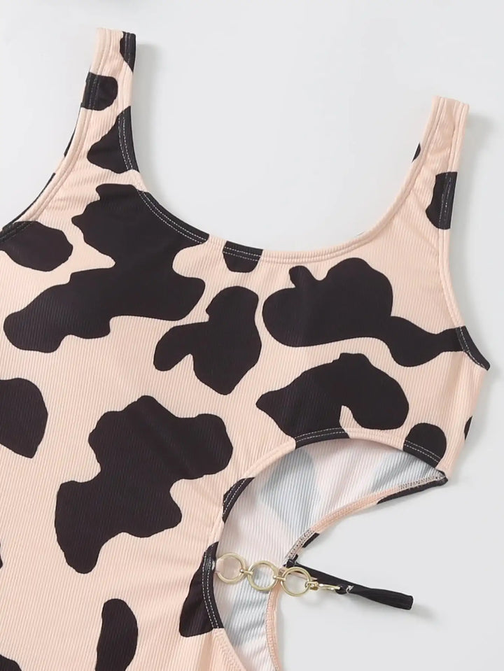 Rib Cut-out One Piece Swimsuit