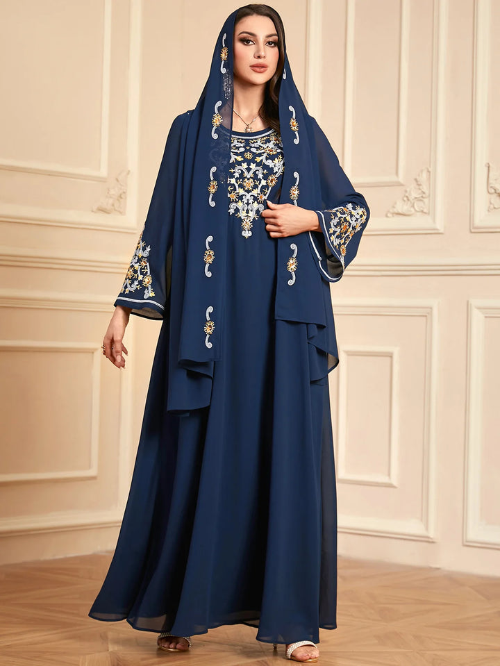 Sweet Embroidered Robe Kaftan Dress
