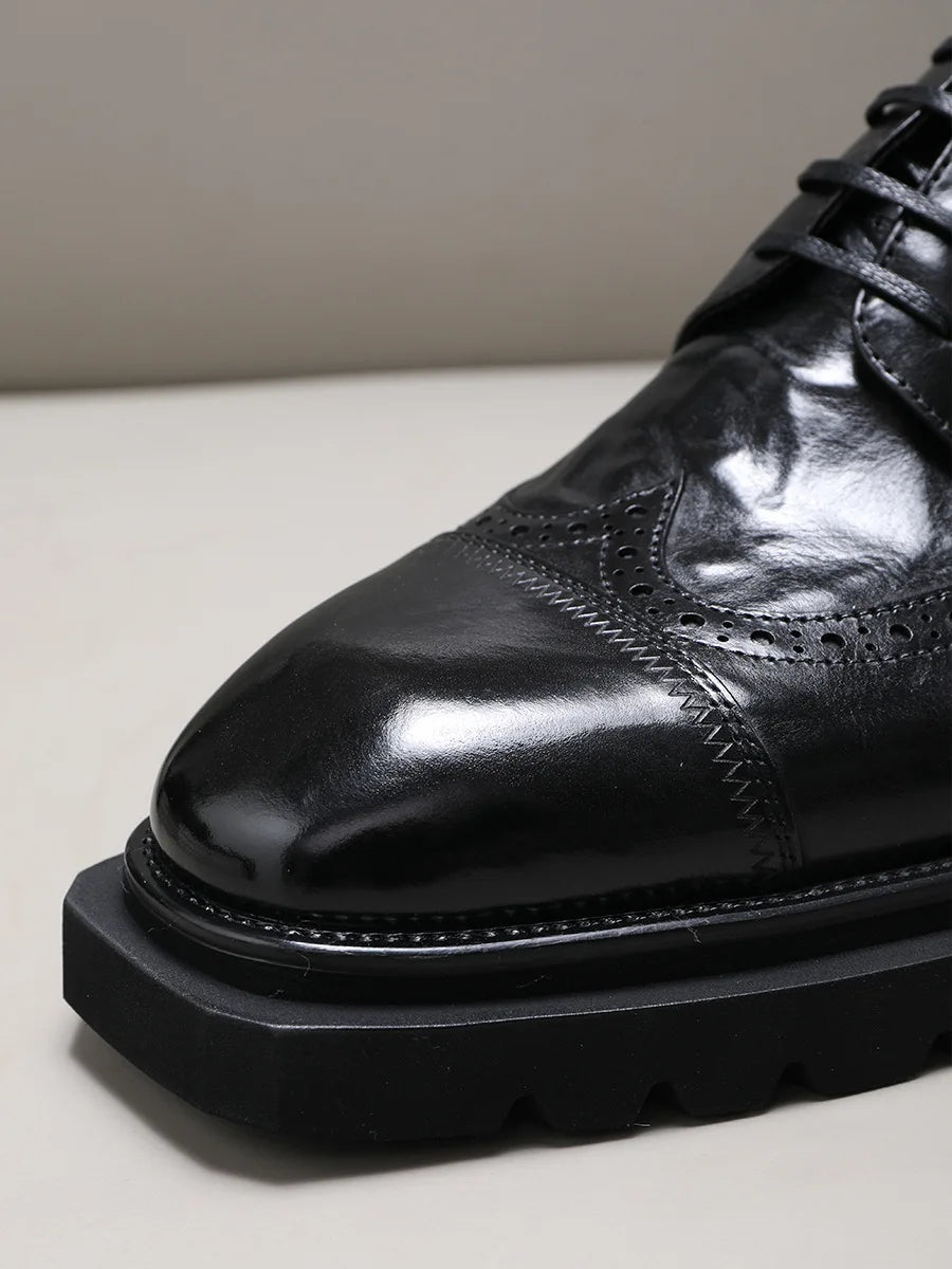 Classic Brogue Thick Soles Business Shoes