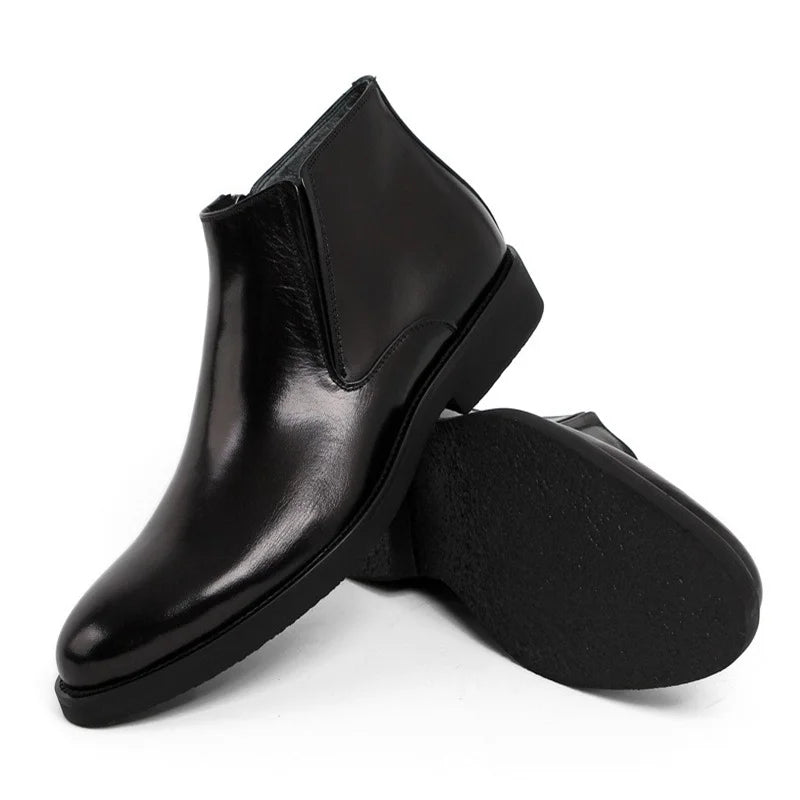 High-Top Cowhide Leather Men's Boots