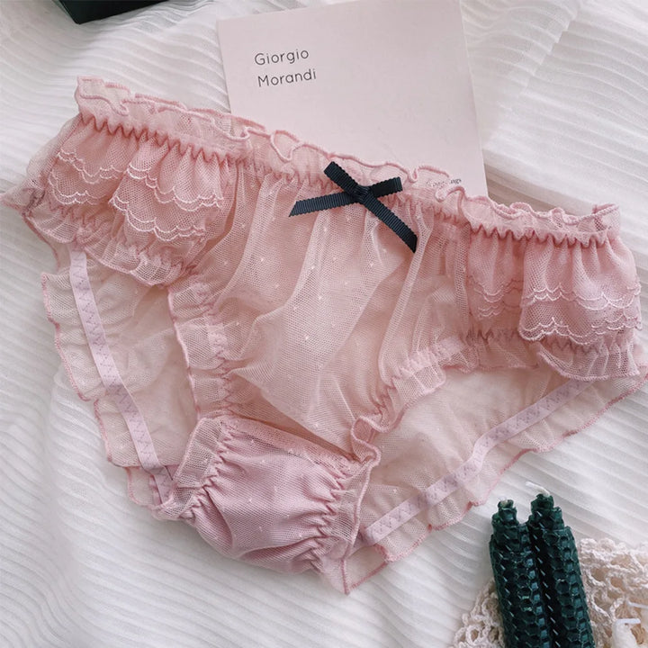 Sweet Bow Ruffles Mid-waist Brief