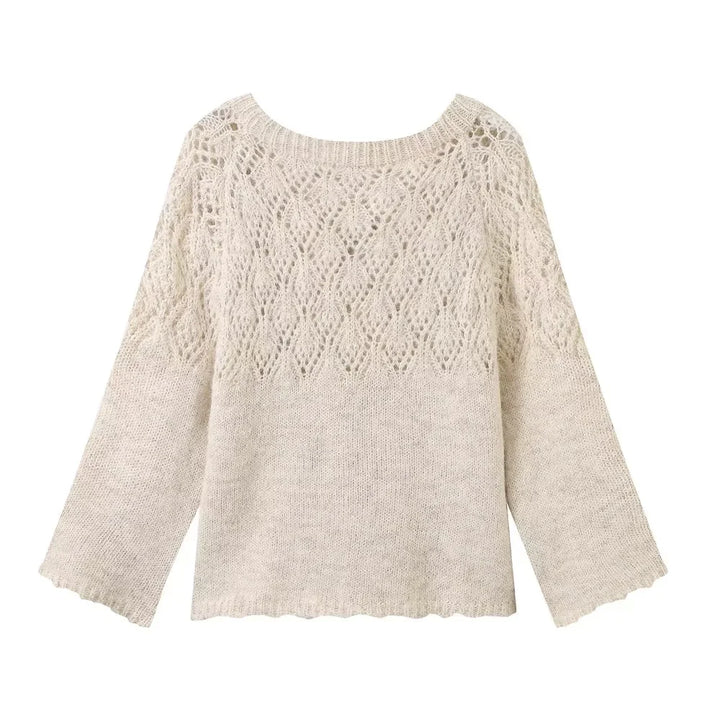 Trendy Silk Scarf Loose-Fit Sweater