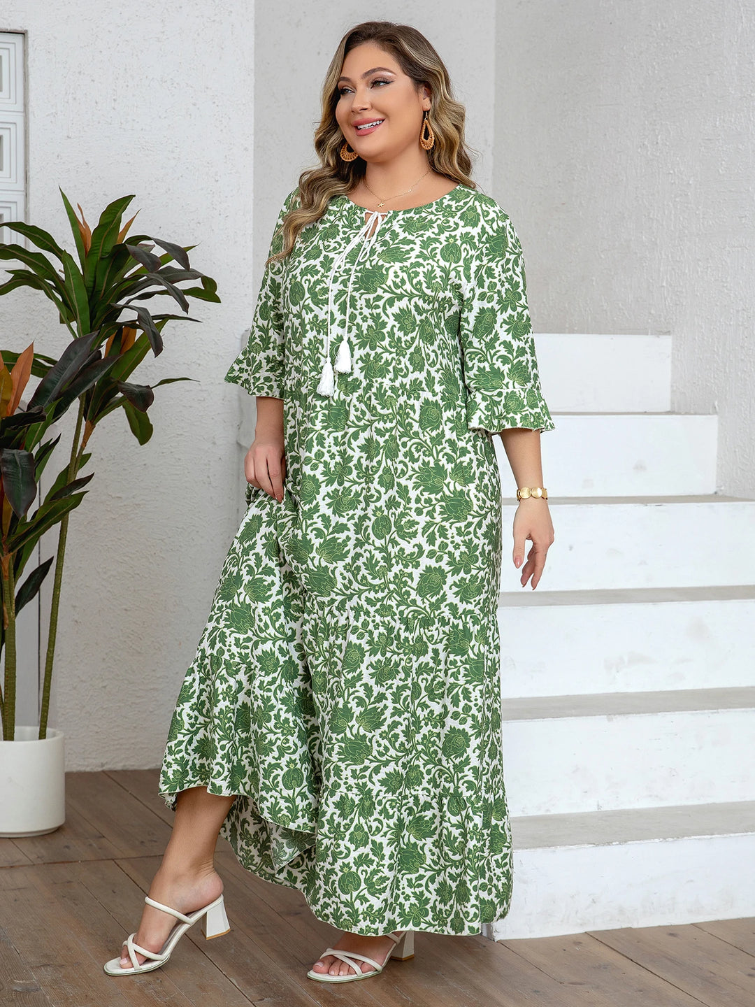 maxi plus size vacation dress Plus Size - Tiered Maxi Dress