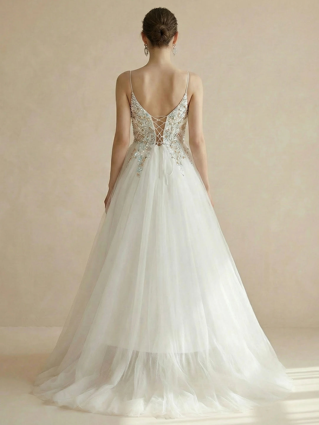 Regal Sequins Embroidered Wedding Dress