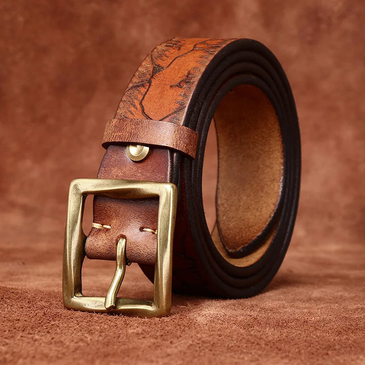 Trendy Ice Crack Cowhide Belt