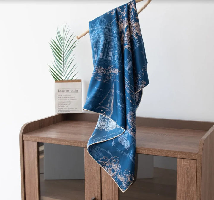 Chinese Style Mulberry Silk Square Scarf