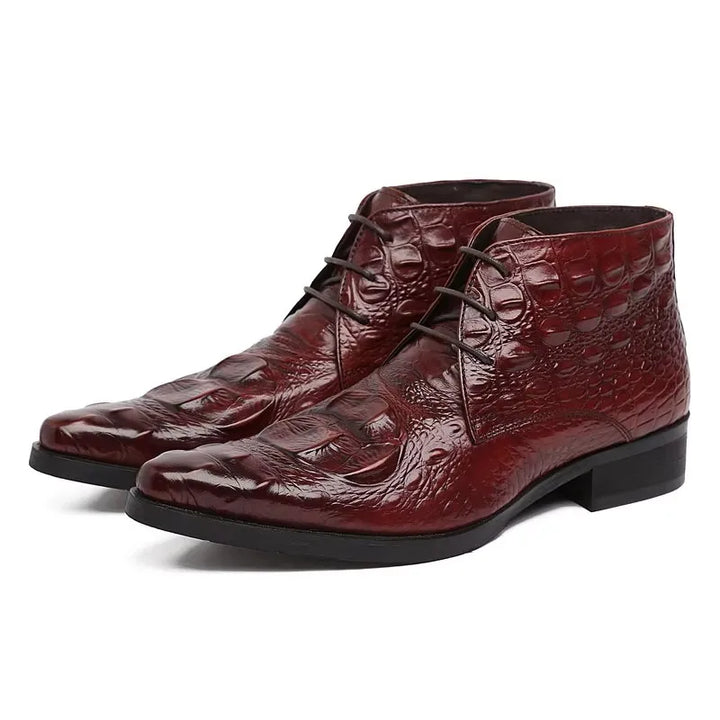 Premium Pointed Toe Cowhide Dress Boots
