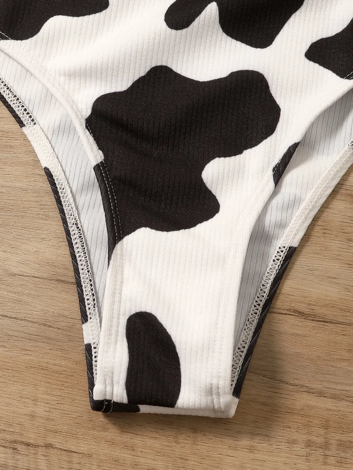 Rib Cut-out One Piece Swimsuit