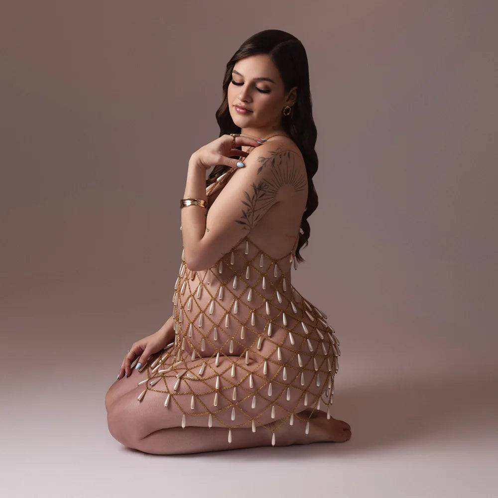 Luxury Pearl Body Maternity Dress