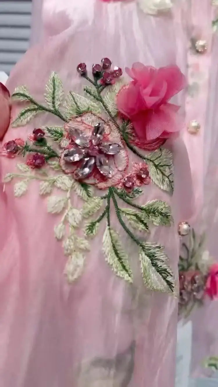 Diamonds Flowers Embroidered Blouse