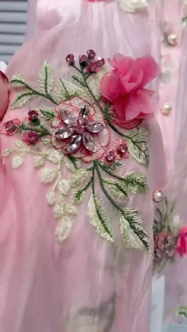 Diamonds Flowers Embroidered Blouse