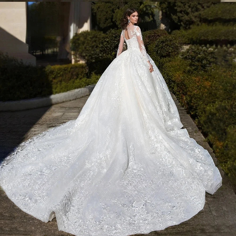 Mesmerizing Crystal Lace Bridal Dress