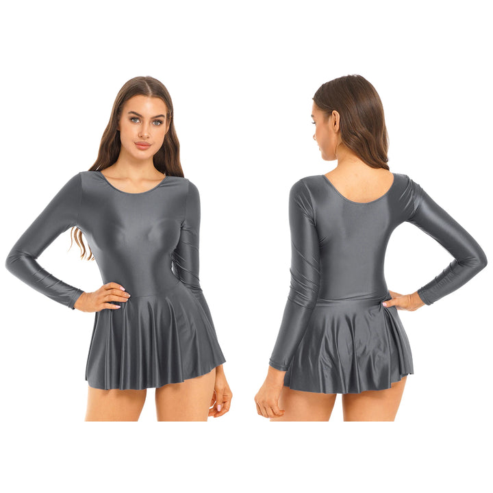 Sleek Shiny Leotard Dress