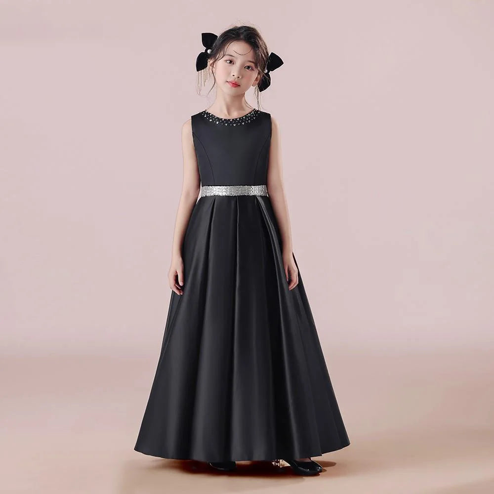 Charming Beaded Girl's Floor-length Dress