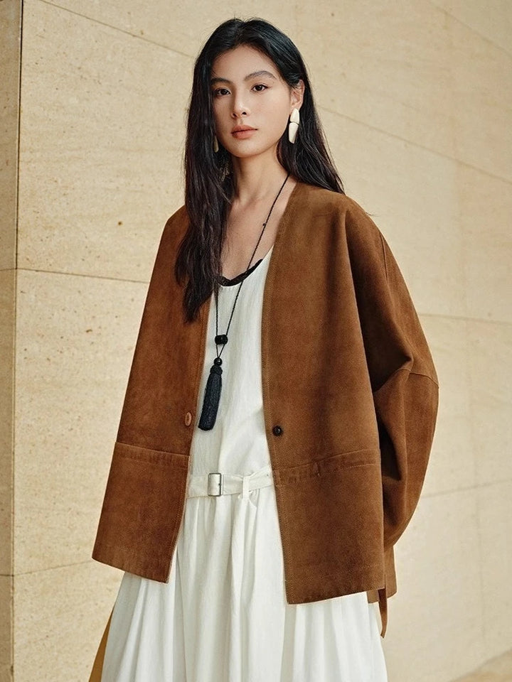 Camel brown suede women&