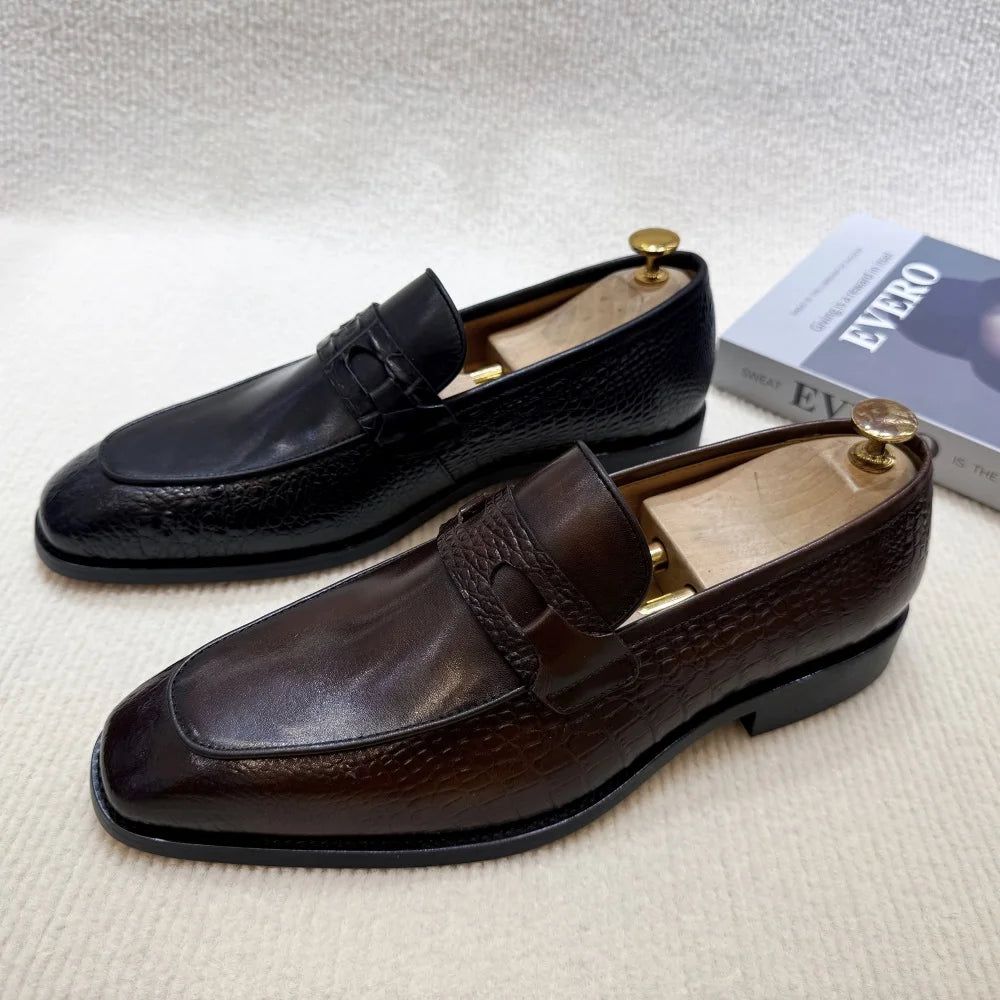 Luxury Double Buckle Slip-On Loafers