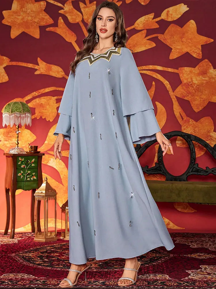Stunning Studded Arabian Abaya Dress
