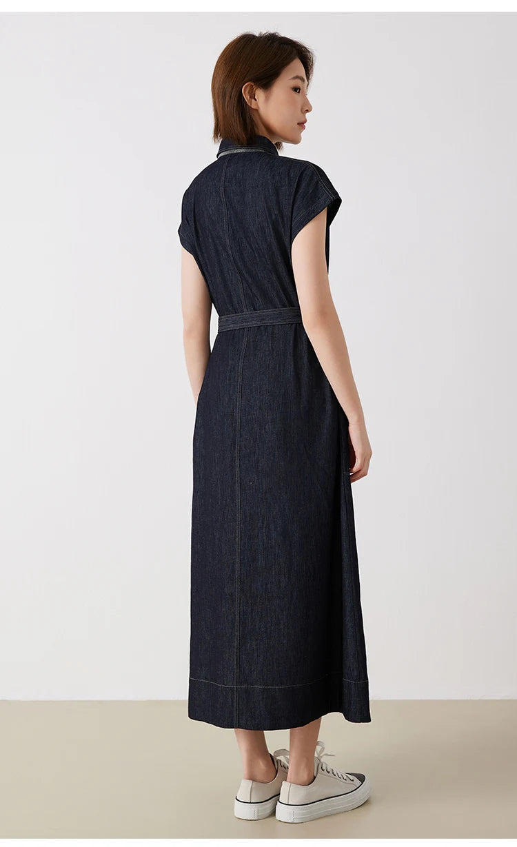 Luxury Cotton Blend Long Dress