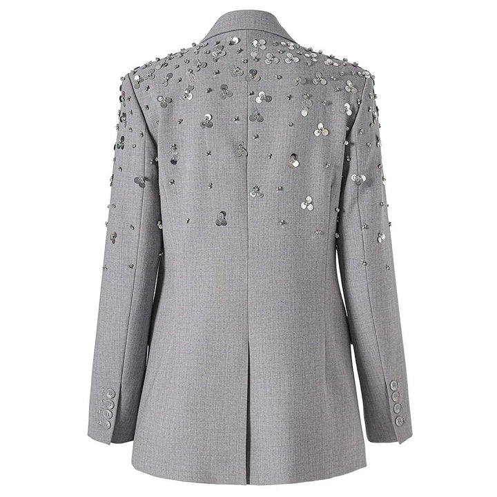 Sparkly Beaded Double Breasted Blazer
